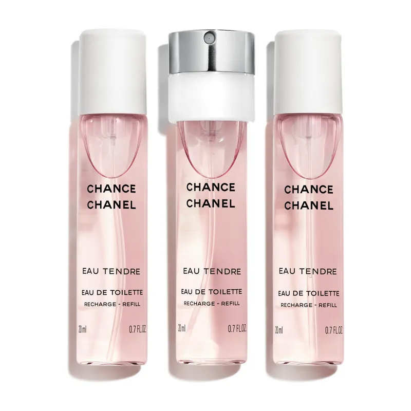 Geprüft CHANEL CHANCE EAU TENDRE EAU DE TOILETTE TWIST & SPRAY 3x20ml NACHFÜLLUNG