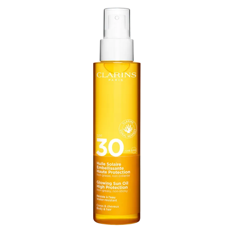 Clarins Sonnenschutz Huile Solaire Embellissante Haute Protection SPF 30 Neue Kollektion