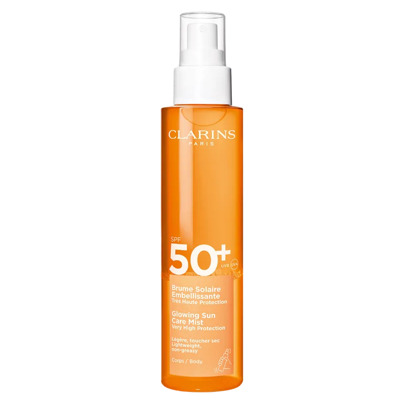 Highlight Clarins Sonnenschutz Glowing Sun Care Mist SPF 50+