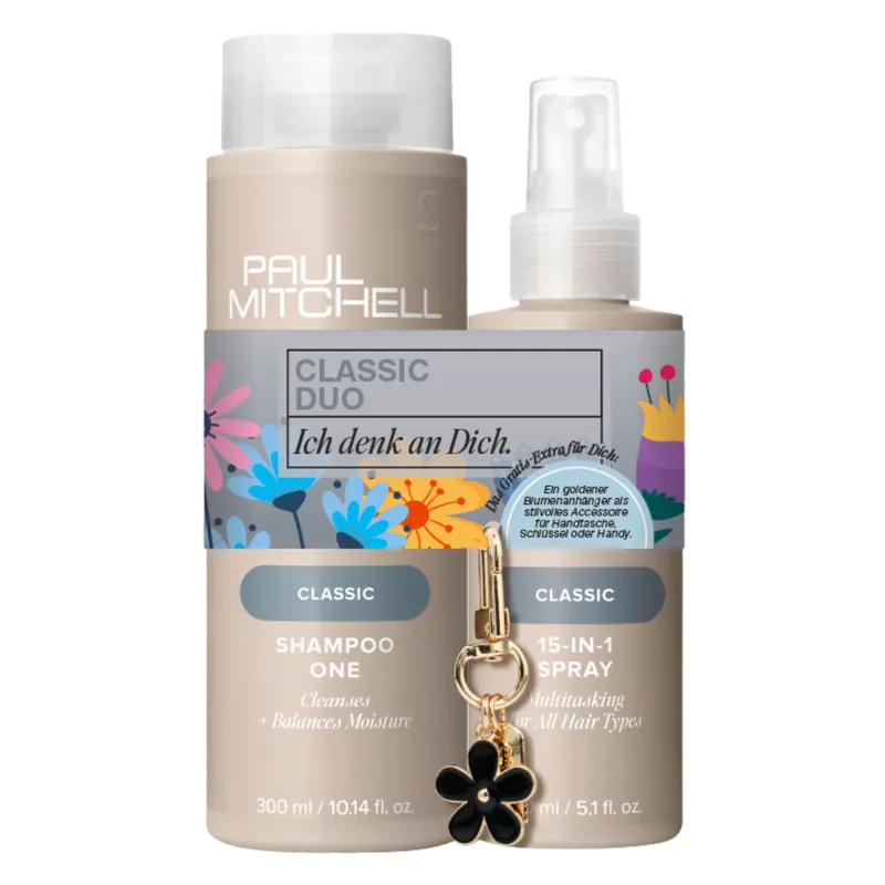 Paul Mitchell Save on Duo Classic Shampoo One 300ml & 15-in-1 Spray 150ml + Blumenanhänger Saisonangebot