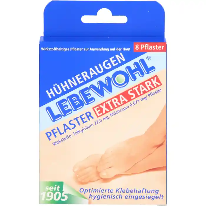 Rabatt Lebewohl Hühneraugen Plaster extra stark eingesieg