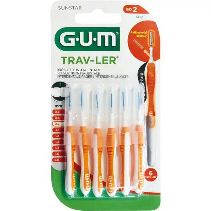 GUM TRAV-LER orange Kerze 0.9mm Interden+6 Kappen Sonderaktion