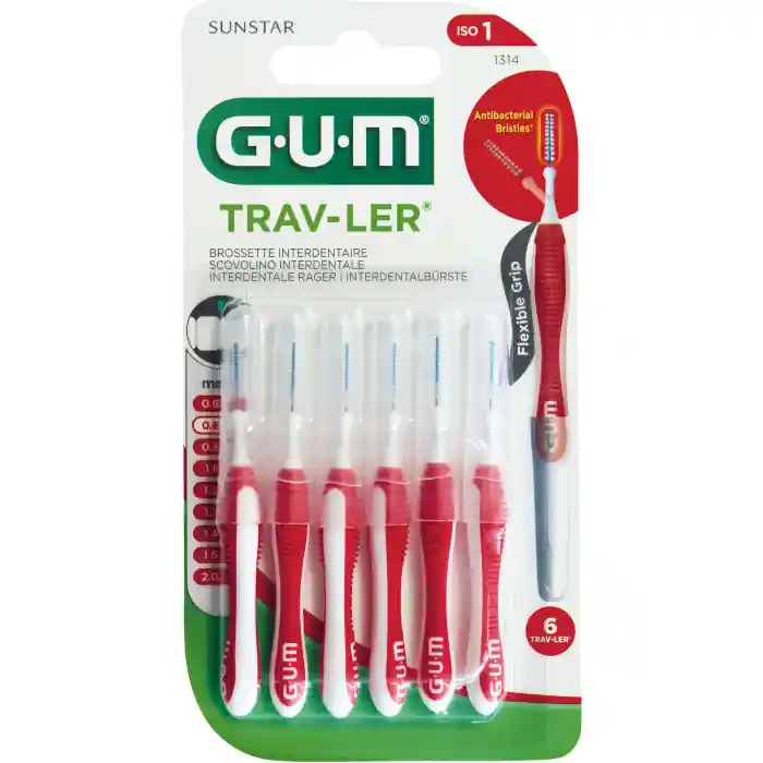 GUM TRAV-LER rot Kerze 0.8mm Interdental+6 Kappen Knallerangebot