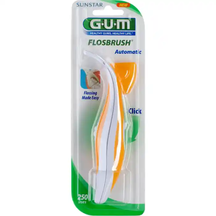 Solange Der Vorrat Reicht GUM Flosbrush automatik Halter mit Zahnseide 30m