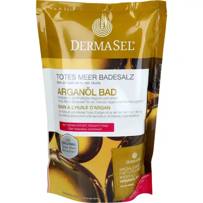 Zertifiziert DermaSel Totes Meer Badesalz + ARGANÖL