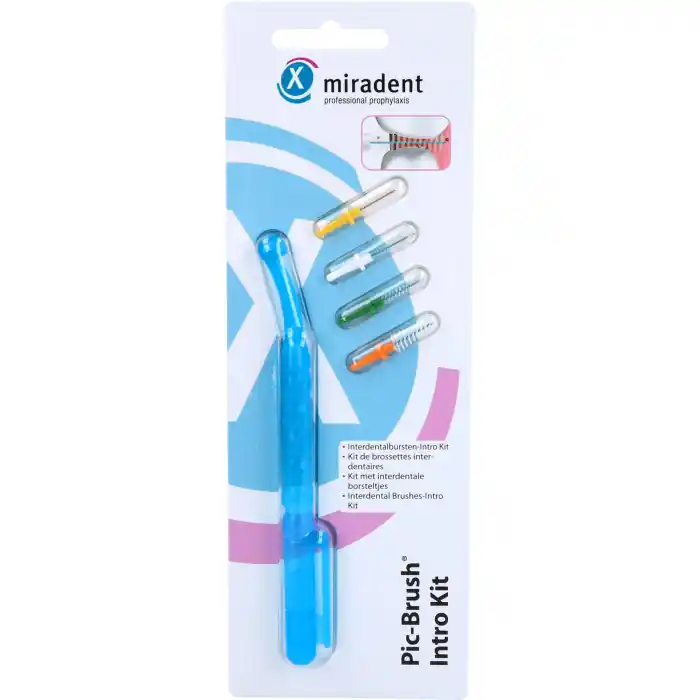Meistverkauft Miradent Pic-Brush Intro Kit transp.blau 1H+4B