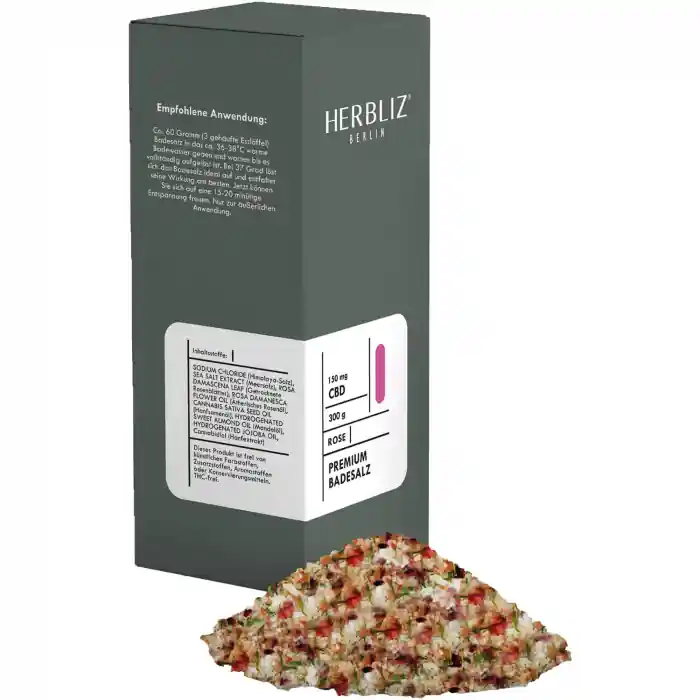 Direktkauf HERBLIZ CBD Badesalz Rose - 150mg