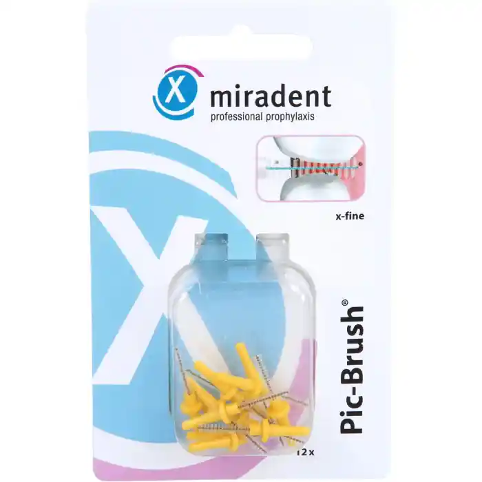 Ausverkauf Miradent Pic-Brush Ersatzbürsten x-fein gelb 12
