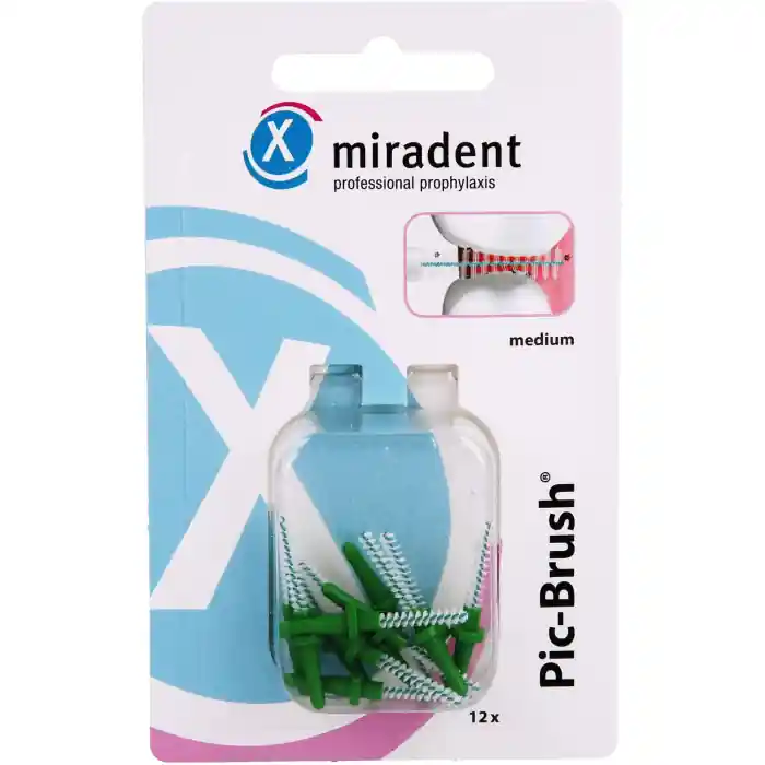 Bestseller MIRADENT PIC-BRUSH Ersatzbürsten MEDIUM GRUEN 12
