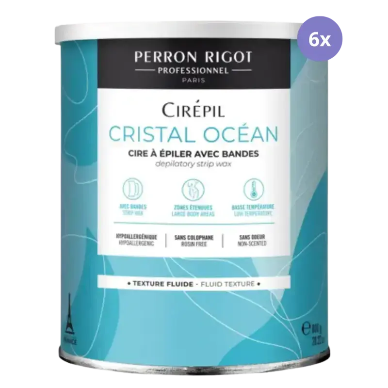 Perron Rigot Cirépil Cristal Océan Hypoallergenic Strip Wax 6x800g Finale Aktion
