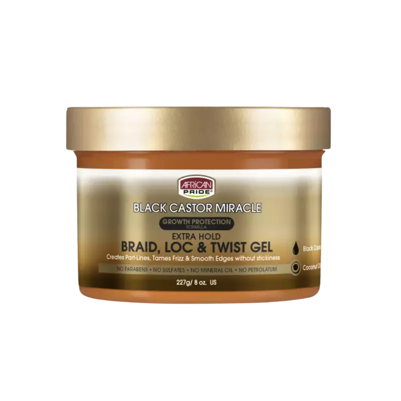 African Pride Black Castor Braid, Loc & Twist Gel 227gr Must-Have