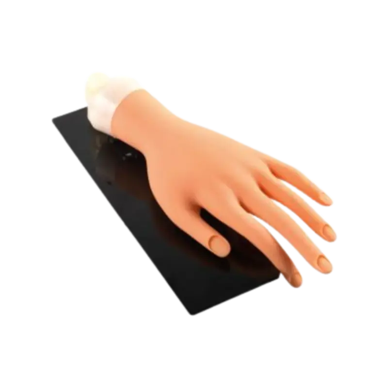 Peggy Sage Practice Hand + Stand + 20 Nail Protectors 0 Nail Highlight