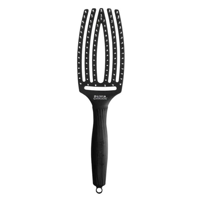 Highlight Olivia Garden Fingerbrush Care Iconic Nylon Bristles Black Medium