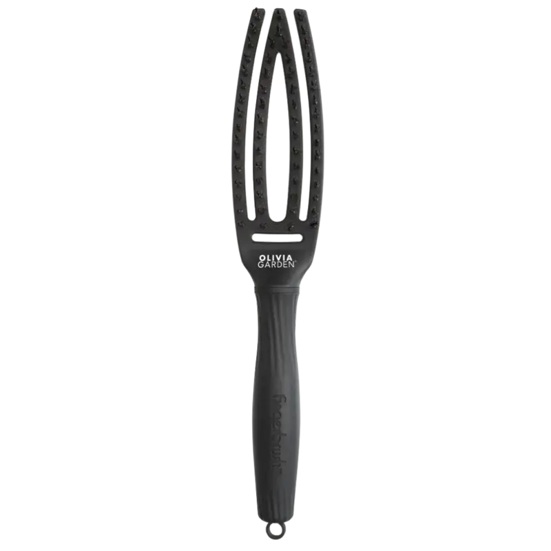 Olivia Garden Fingerbrush Care Iconic Boar&Nylon Full Black Small Billig