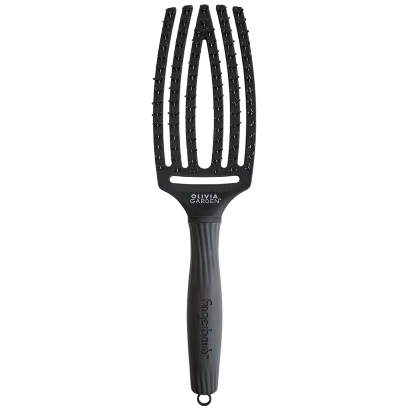 Olivia Garden Fingerbrush Care Iconic Double Bristles Black Medium Saisonangebot