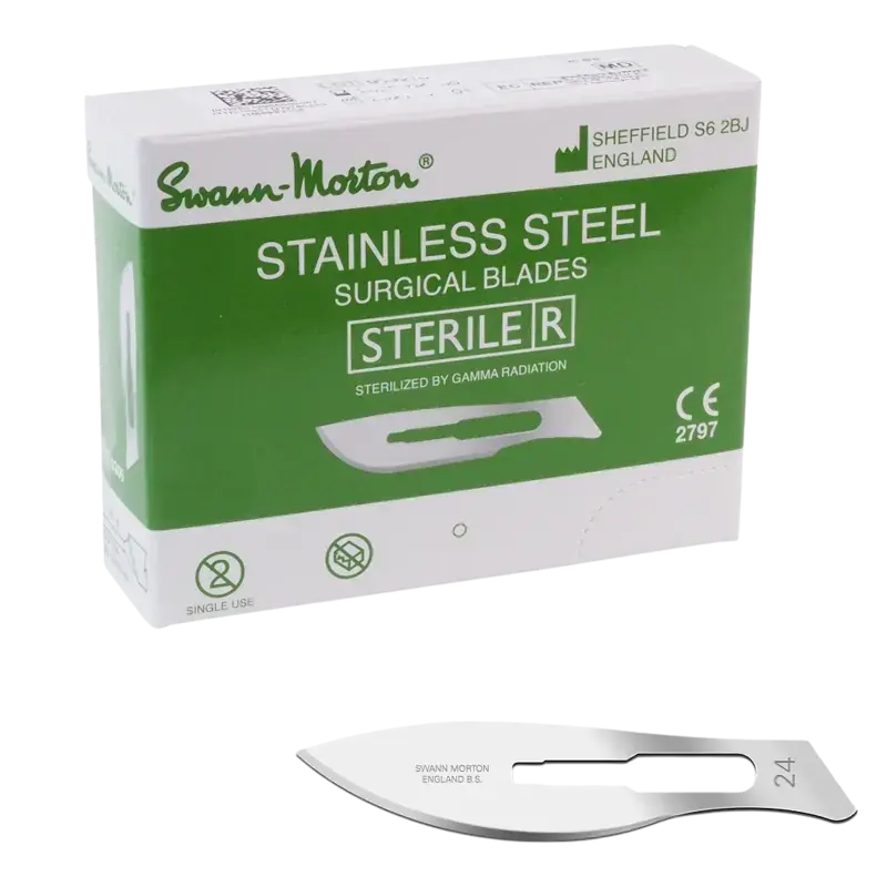 Garantierte Lieferung Swann-Morton Klingen Steril - 100 Stk 24