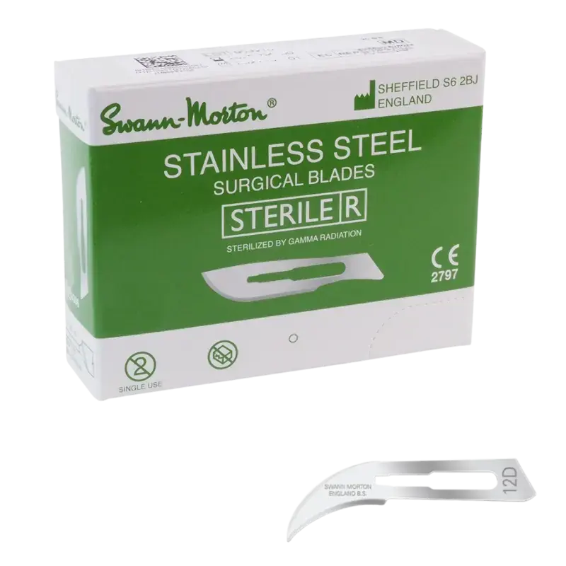 Swann-Morton Klingen Steril - 100 Stk 12D Neu