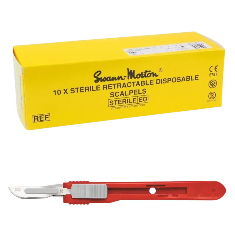 Swann-Morton Retractable Sterile Safety Blades 10pcs 20 Aktuell