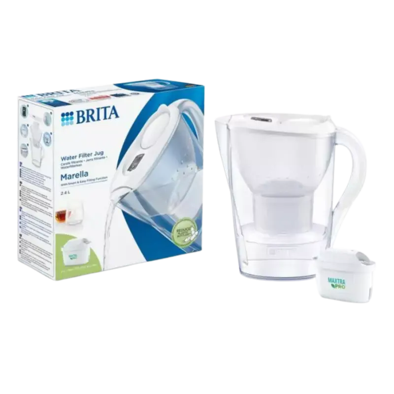 BRITA Marella Cool Water Filter Jug 2,4L + Maxtra Pro All-in-1 Waterfilter White Sonderangebot