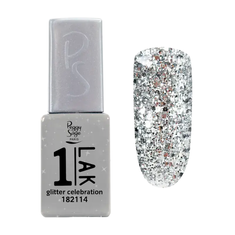 Peggy Sage 1-Lak 3-In-1 Semi-Permanent Nail Lacquer 5ml Glitter Celebration Top-Angebot