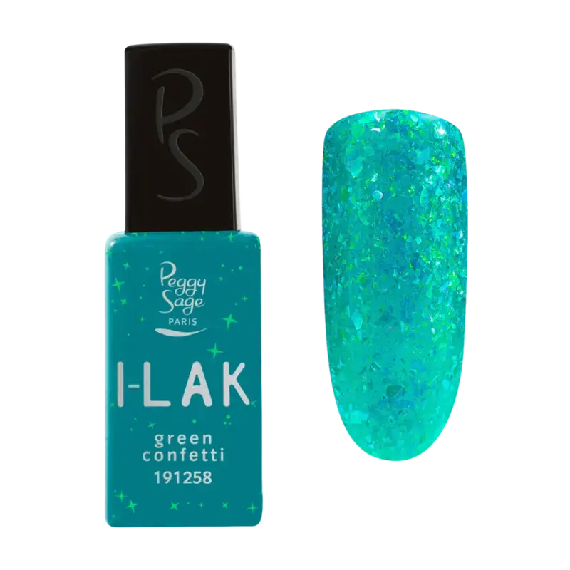 Peggy Sage I-Lak Semi-Permanent Nail Lacquer 11ml Green Confetti Expressversand