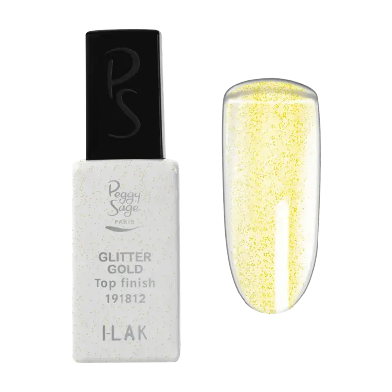 Meistverkauft Peggy Sage I-Lak Semi-Permanent Top Finish 11ml Glitter Gold