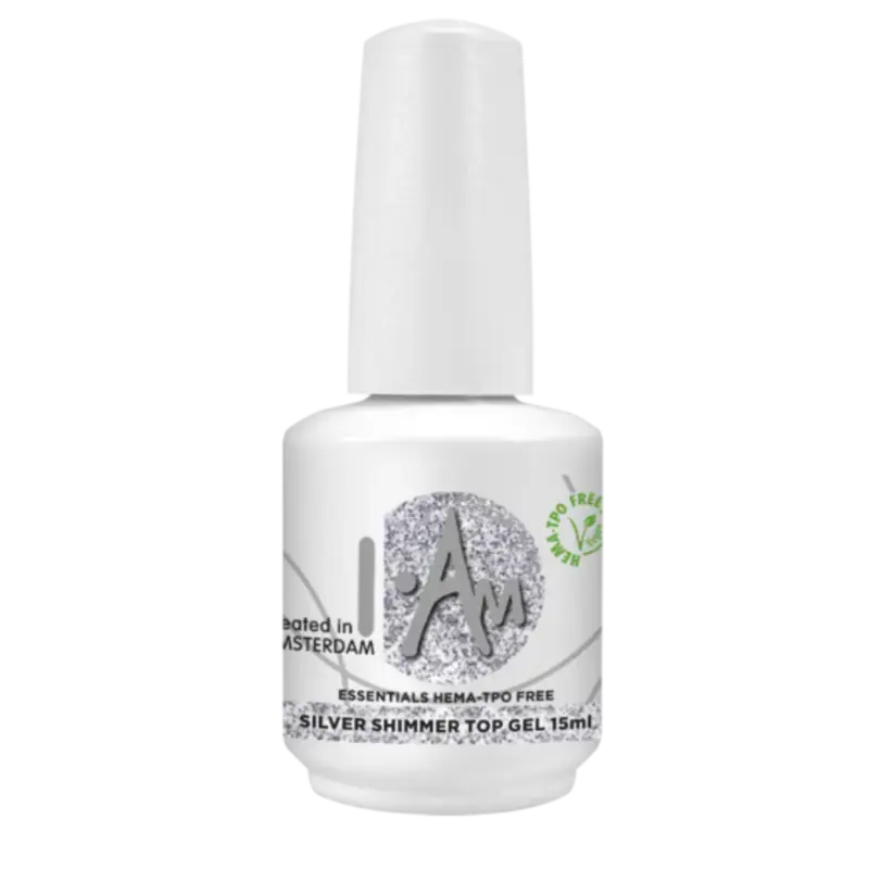 Neuheit I.Am By BO. Top Gel 15ml Silver Shimmer