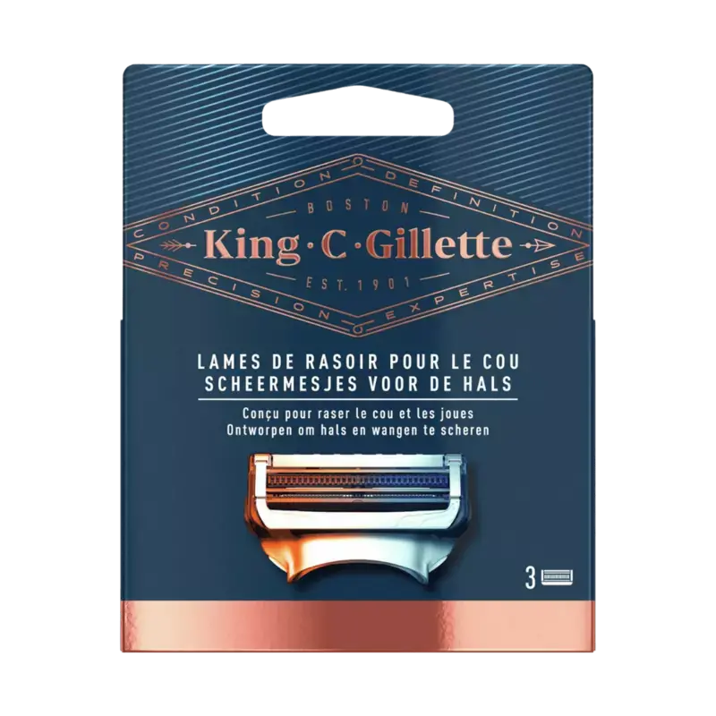 Highlight Gillette King C. Neck Razor Blades 3pack