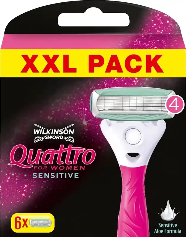 Letzte Chance Wilkinson Quattro For Women Sensitive Blades 6 stück