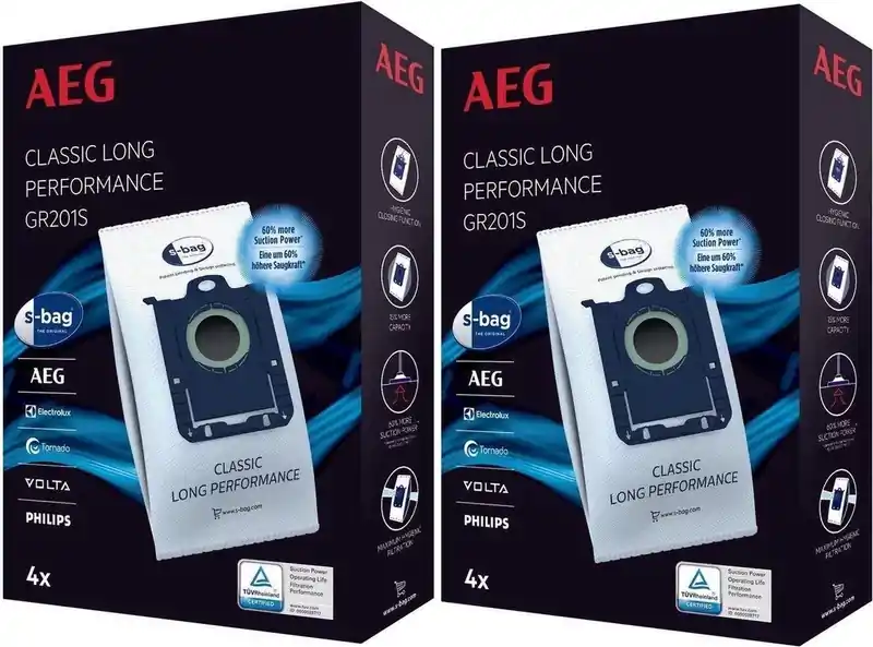 Top-Angebot AEG S-Bag Classic Long Performance GR201S Vacuum Cleaner Bags 8 pack