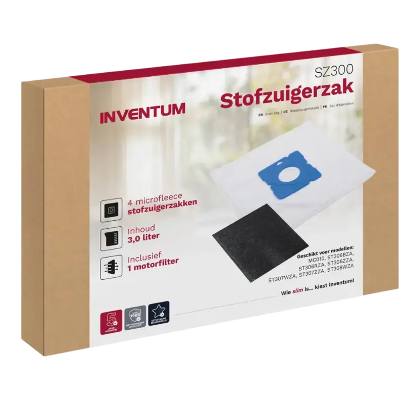 Inventum SZ300 Vacuum Cleaner Bags White 4pcs Solange Der Vorrat Reicht