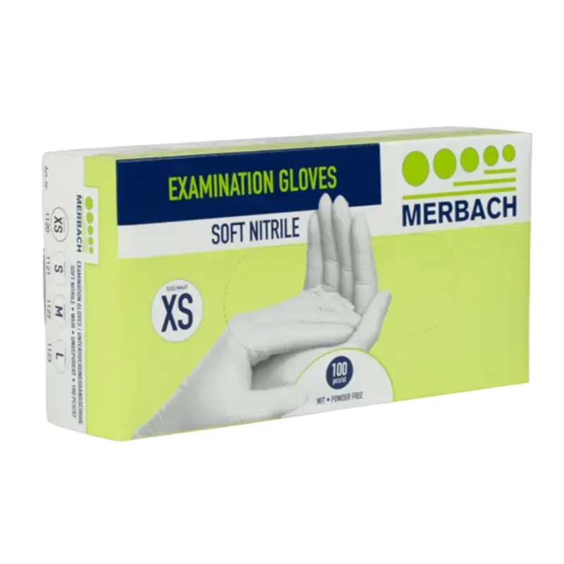 Neue Kollektion Merbach Weiche Nitrilhandschuhe - Weiß - 100St Extra Small