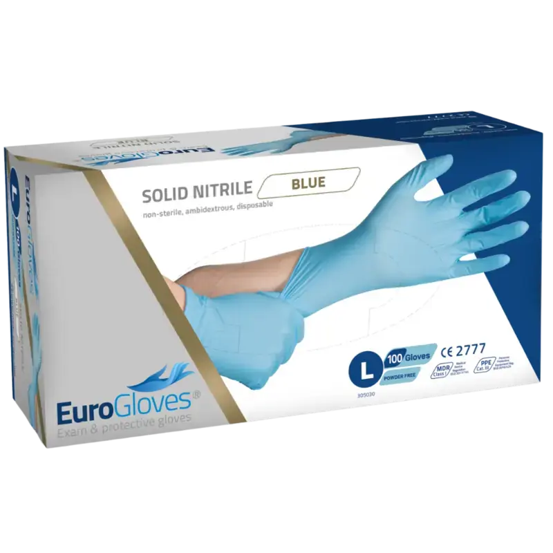 Aktuell Eurogloves Feste Nitrilhandschuhe - Blau - 100 Stk Large