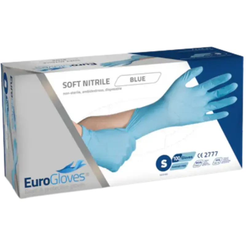 Echt Eurogloves Soft-Nitril-Handschuhe - Blau - 100 Stk Small
