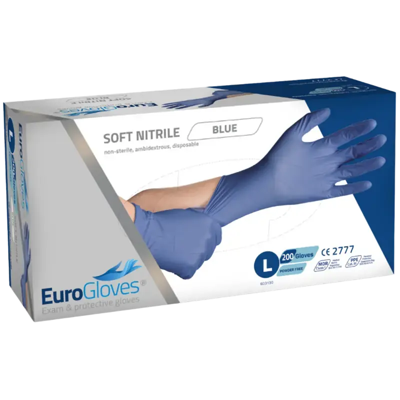 Top-Preis Eurogloves Soft-Nitril-Handschuhe - Blau - 200 Stk Large
