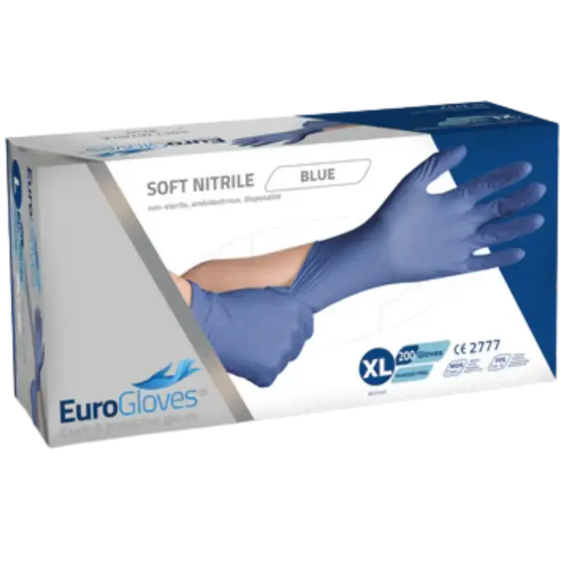 Eurogloves Soft-Nitril-Handschuhe - Blau - 200 Stk Extra Large Kracherpreis