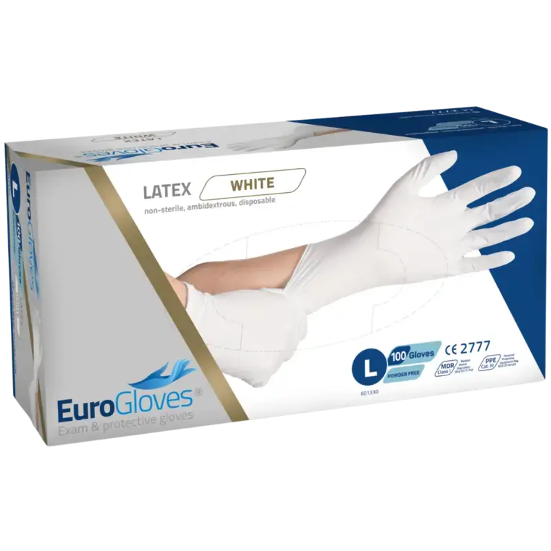 Markenware Eurogloves Latex Gloves - White - 100pcs Large