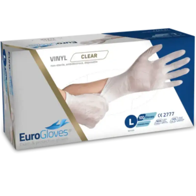 Solange Der Vorrat Reicht Eurogloves Vinyl Gloves - White - 100pcs Large
