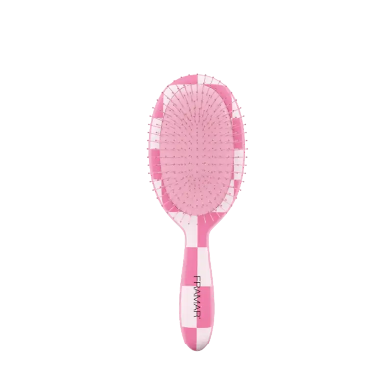 Framar Detangle Brush Checked Out Pink Billig