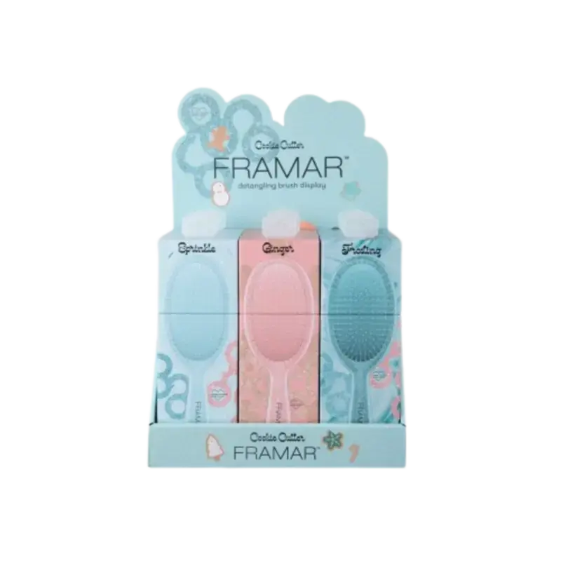 Framar Detangle Brush Cookie Cutter Display 9pcs Nur Für Kurze Zeit