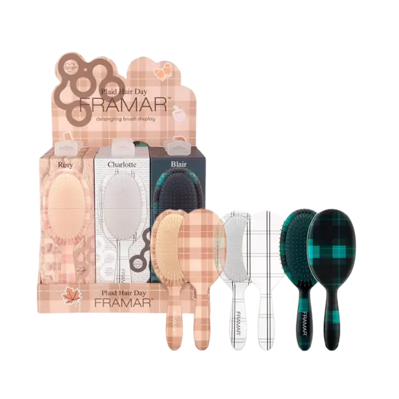 Beliebt Framar Detangle Brush Plaid Hair Day Display 9pcs