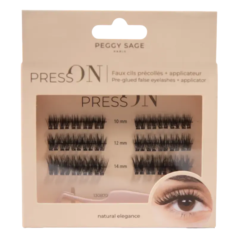Peggy Sage DIY Lashes Press On Pre-glued Eyelashes + Applicator Natural Elegance Markenware