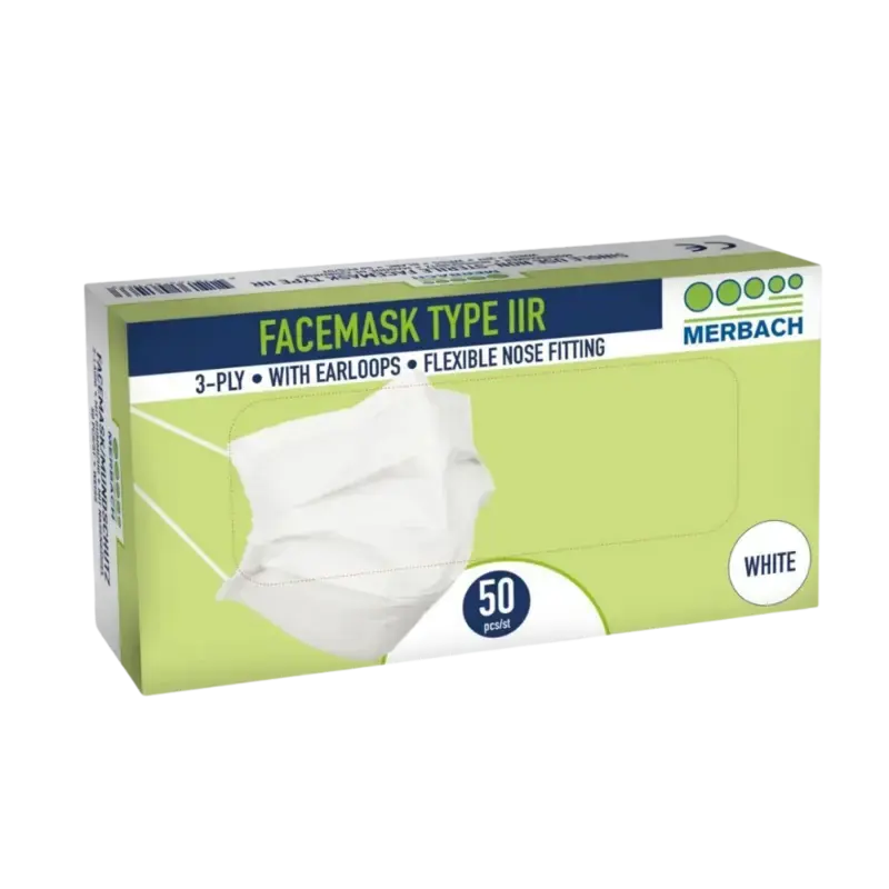 Merbach 3 Layers Face Mask 50 pieces White Top-Preis
