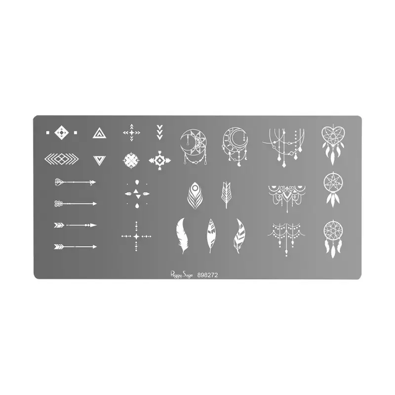 Zertifiziert Peggy Sage Nail Art Stamping Plate Feather
