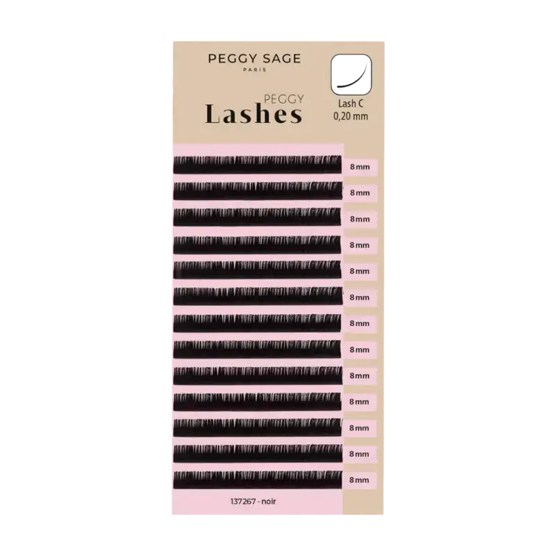 Aktuell Peggy Sage Lash To Lash Eyelash Extensions - Lash C - 0,20mm 8mm