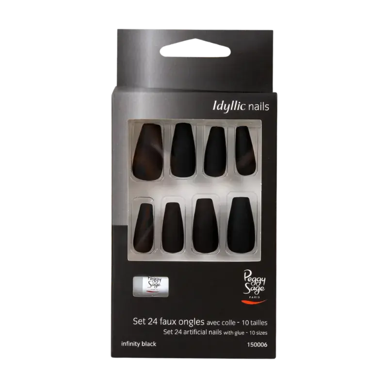 Top-Angebot Peggy Sage Idyllic Nails Artificial Nails 24pcs Infinity Black