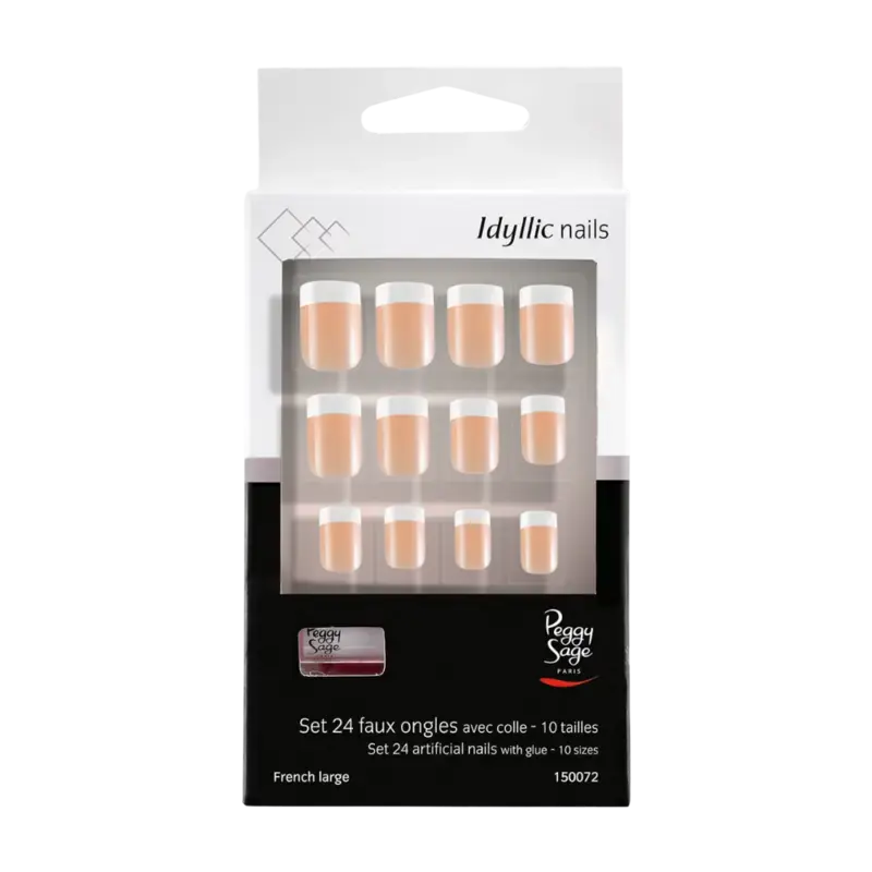 Peggy Sage Idyllic Nails Artificial Nails 24pcs French Large Wochenendangebot