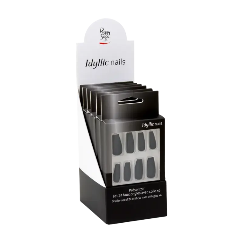 Günstig Peggy Sage Idyllic Nails Artificial Nails Display 6x24pcs Infinity Black