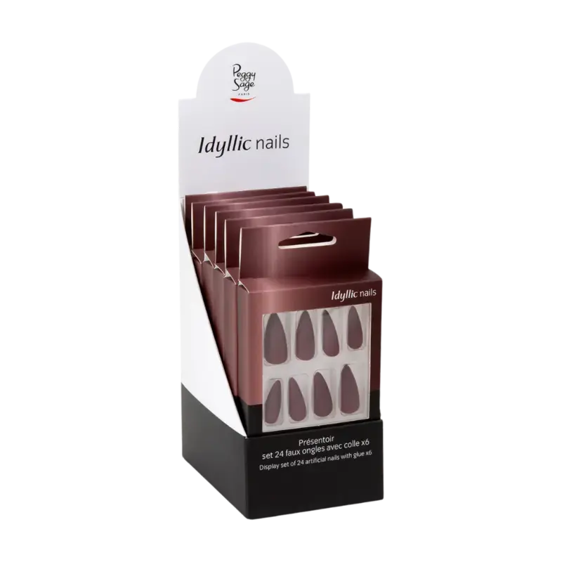 Versand Am Gleichen Tag Peggy Sage Idyllic Nails Artificial Nails Display 6x24pcs Red Wine