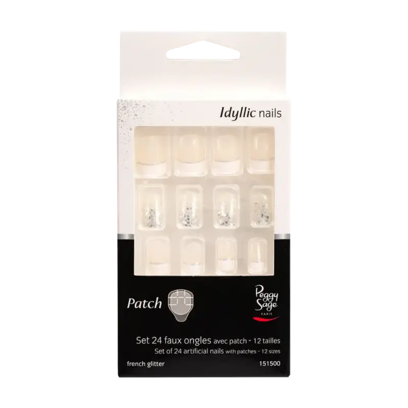 Meistverkauft Peggy Sage Idyllic Nails Artificial Nails With Patches 24pcs French Glitter